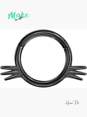 316L Surgical Steel Cat Piercing Ring Septum Daith Body Jewelry 16G